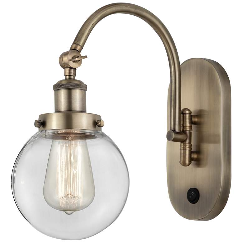 Image 1 Franklin Restoration Beacon 6" LED Sconce - Brass Finish - Clear Shade