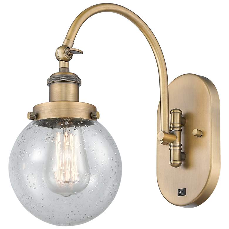 Image 1 Franklin Restoration Beacon 6" LED Sconce - Brass Finish - Seedy Shade