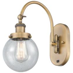 Franklin Restoration Beacon 6" LED Sconce - Brass Finish - Seedy Shade