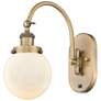 Franklin Restoration Beacon 6" LED Sconce - Brass Finish - White Shade