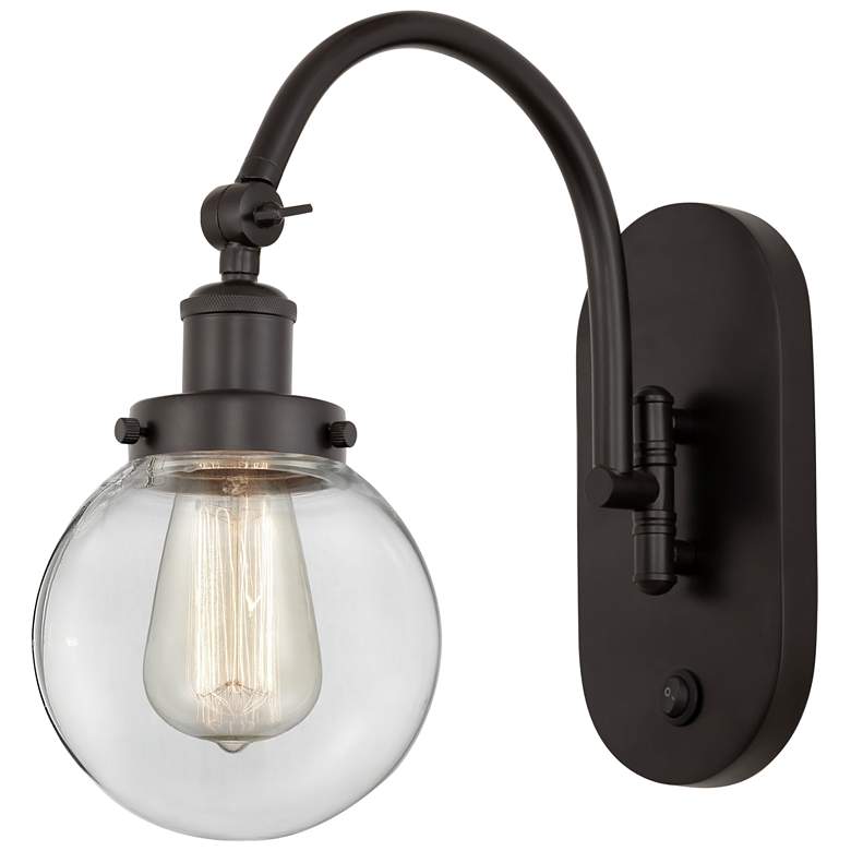 Image 1 Franklin Restoration Beacon 6" LED Sconce - Bronze Finish - Clear Shad