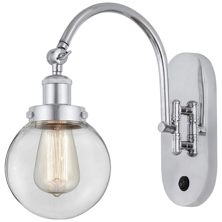 Image 1 Franklin Restoration Beacon 6" LED Sconce - Chrome Finish - Clear Shad