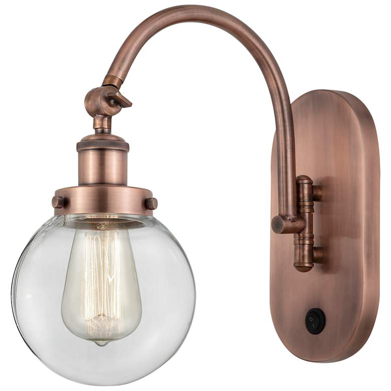 Image 1 Franklin Restoration Beacon 6" LED Sconce - Copper Finish - Clear Shad