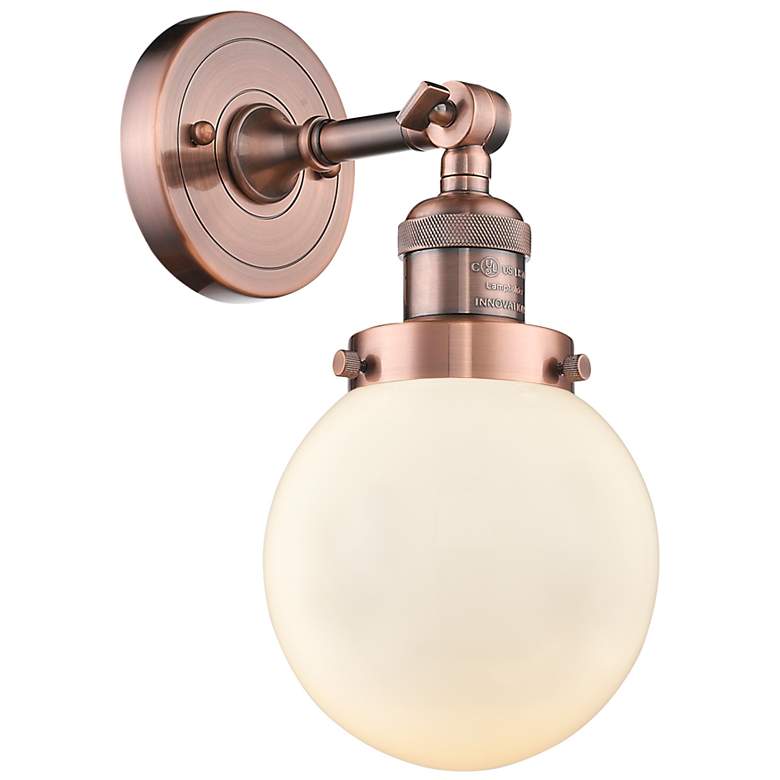 Image 1 Franklin Restoration Beacon 6" LED Sconce - Copper Finish - White Shad
