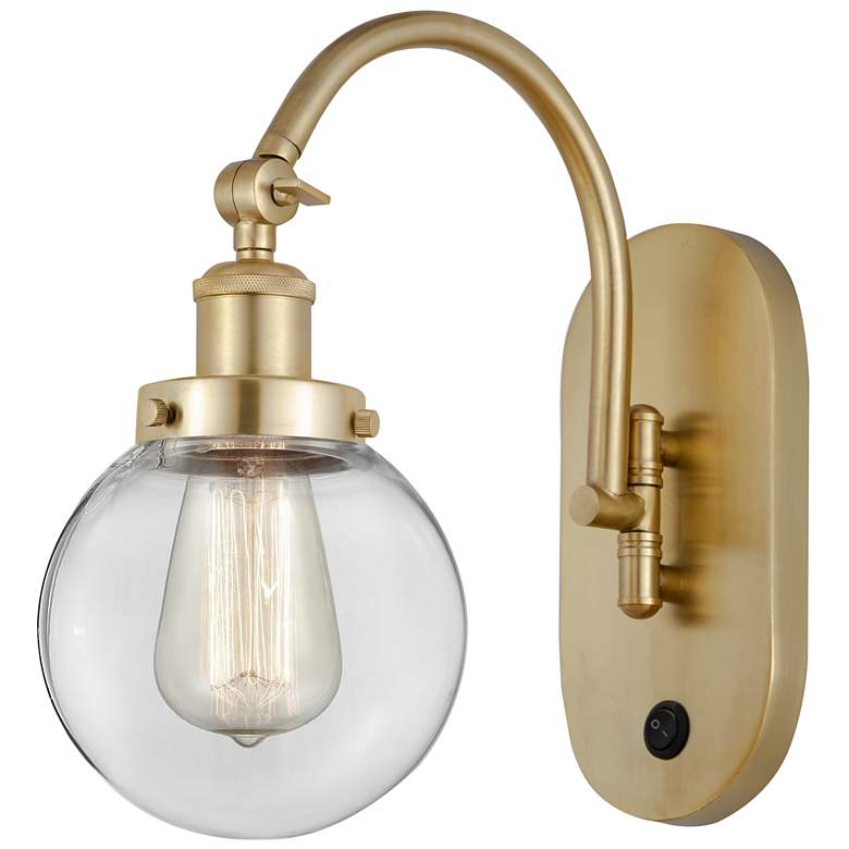 Image 1 Franklin Restoration Beacon 6" LED Sconce - Gold Finish - Clear Shade