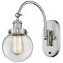 Franklin Restoration Beacon 6" LED Sconce - Nickel Finish - Clear Shad
