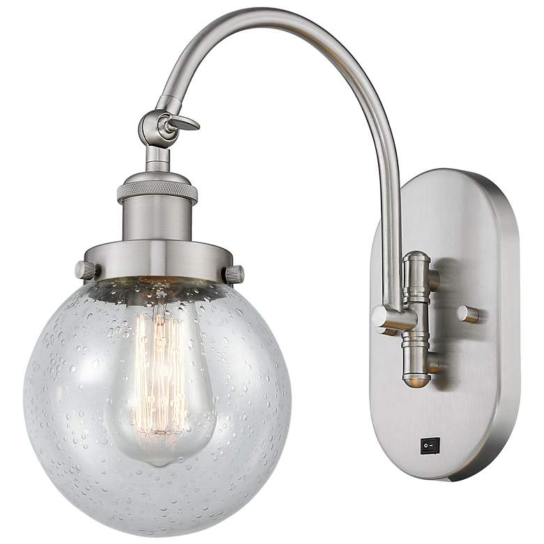 Image 1 Franklin Restoration Beacon 6" LED Sconce - Nickel Finish - Seedy Shad