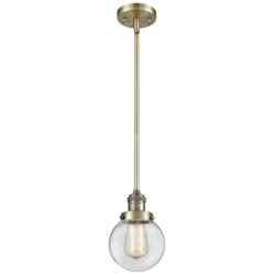 Franklin Restoration Beacon 6" Mini Pendant - Antique Brass - Clear