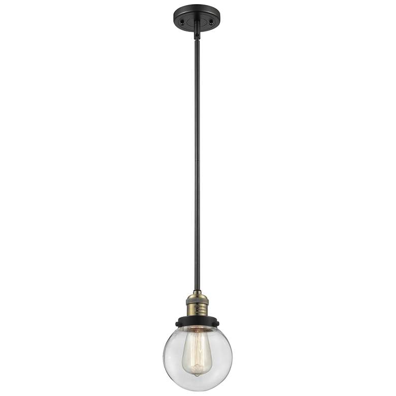 Image 1 Franklin Restoration Beacon 6" Mini Pendant - Black Antique Brass - Cl