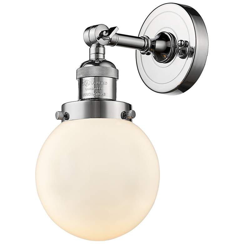 Image 1 Franklin Restoration Beacon 6" Polished Chrome Sconce w/ Matte White S