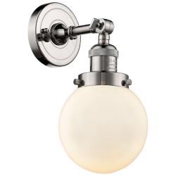 Franklin Restoration Beacon 6" Polished Nickel Sconce w/ Matte White S
