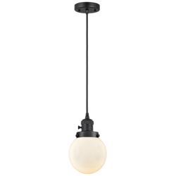 Franklin Restoration Beacon 6" LED Mini Pendant - Black - White