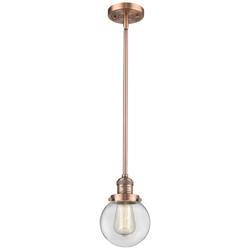 Franklin Restoration Beacon 6" Mini Pendant - Antique Copper - Clear
