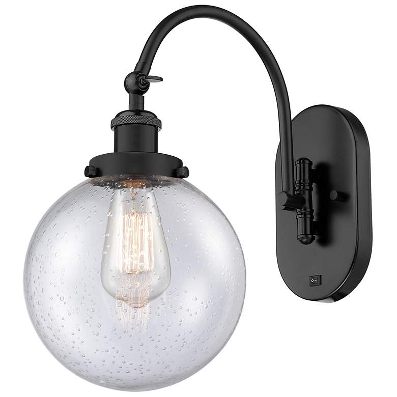 Image 1 Franklin Restoration Beacon 8" Incandescent Sconce - Black - Seedy Sha