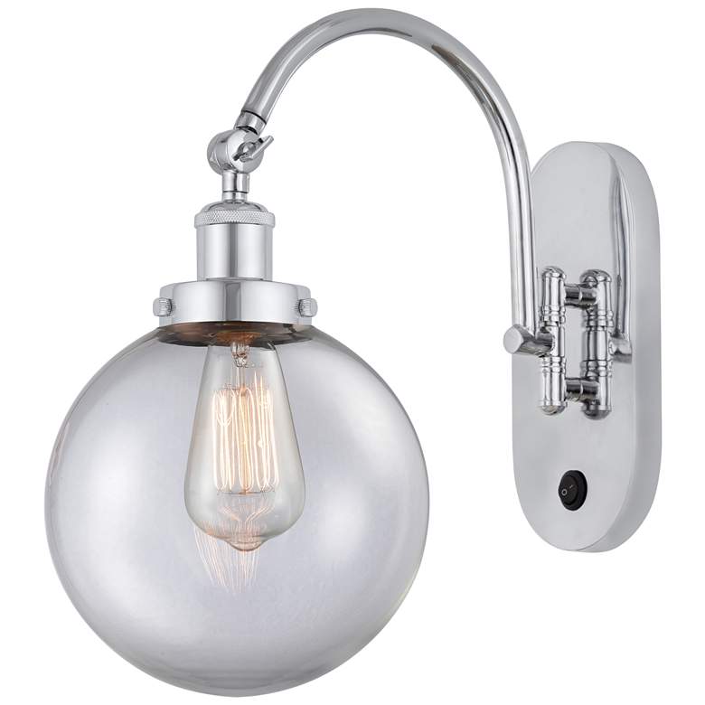 Image 1 Franklin Restoration Beacon 8" Incandescent Sconce - Chrome - Clear Sh