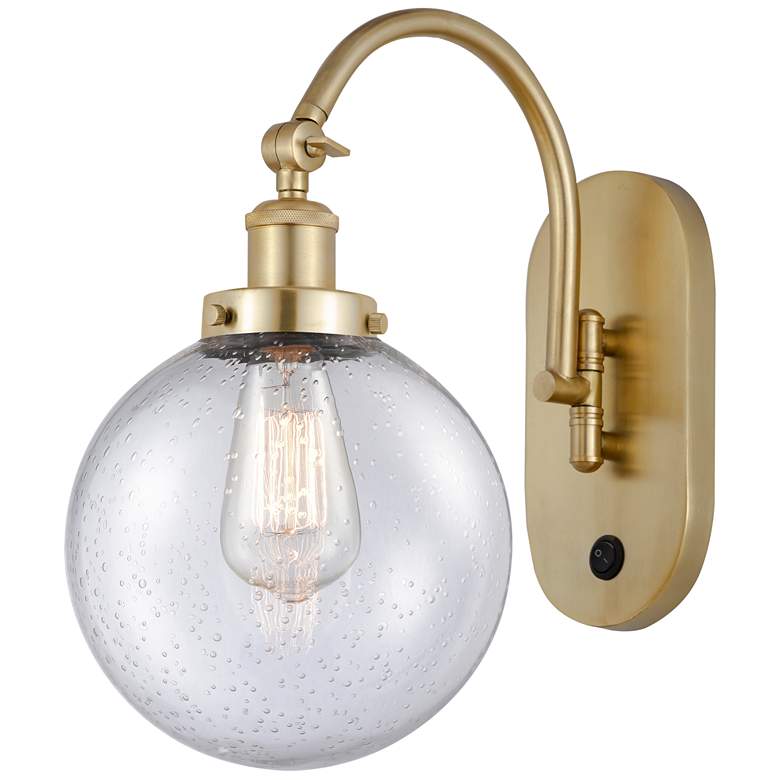 Image 1 Franklin Restoration Beacon 8" Incandescent Sconce - Gold - Seedy Shad