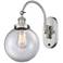 Franklin Restoration Beacon 8" Incandescent Sconce - Nickel - Clear Sh