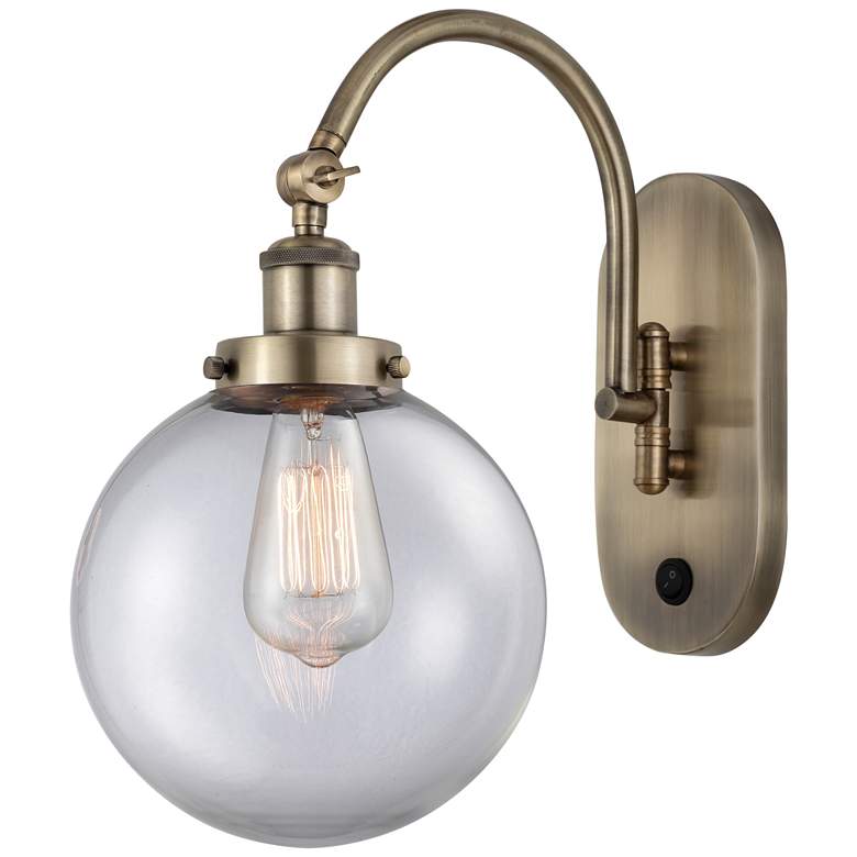 Image 1 Franklin Restoration Beacon 8" LED Sconce - Brass Finish - Clear Shade