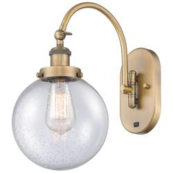 Franklin Restoration Beacon 8" LED Sconce - Brass Finish - Seedy Shade