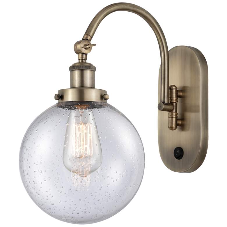 Image 1 Franklin Restoration Beacon 8" LED Sconce - Brass Finish - Seedy Shade