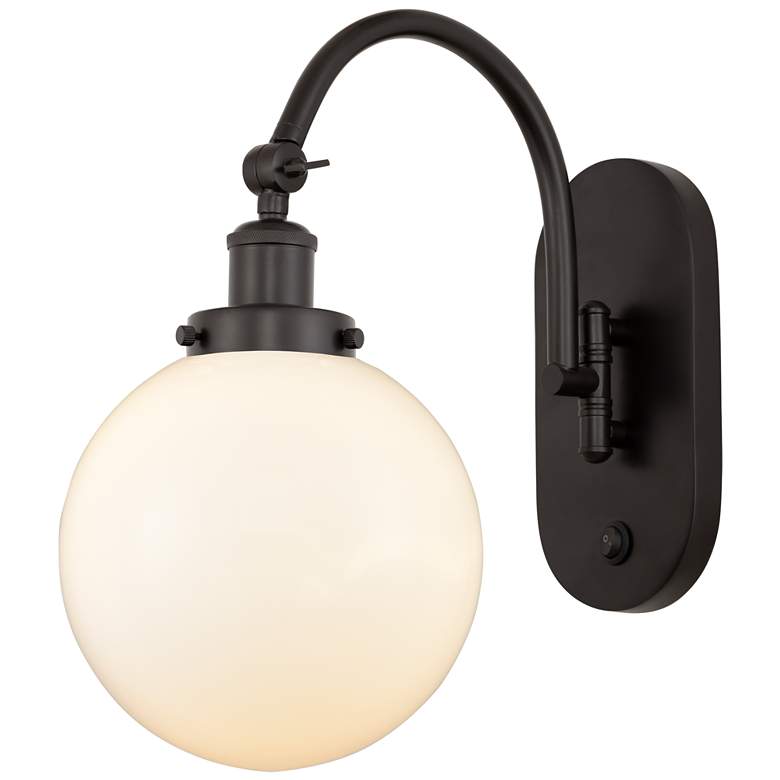 Image 1 Franklin Restoration Beacon 8" LED Sconce - Bronze Finish - White Shad