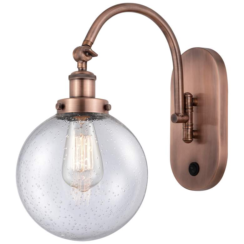 Image 1 Franklin Restoration Beacon 8" LED Sconce - Copper Finish - Seedy Shad