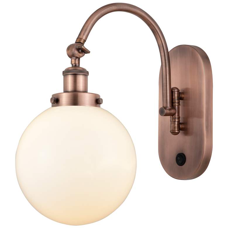 Image 1 Franklin Restoration Beacon 8" LED Sconce - Copper Finish - White Shad