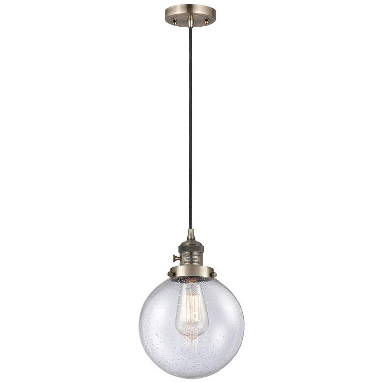 Image 1 Franklin Restoration Beacon 8" Mini Pendant - Antique Brass - Seedy Sh