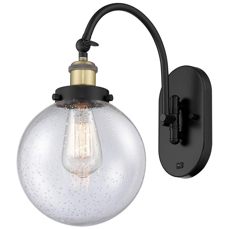 Image 1 Franklin Restoration Beacon 8" Seedy Shade Black Brass Incandescent Sc