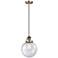 Franklin Restoration Beacon 8" Mini Pendant - Antique Brass - Seedy Shade