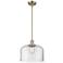 Franklin Restoration Bell 12" Brass Stemmed Mini Pendant w/ Clear Shad