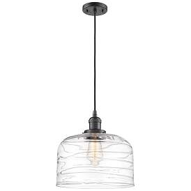 Image1 of Franklin Restoration Bell 12" Bronze Corded Mini Pendant w/ Deco Shade
