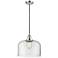 Franklin Restoration Bell 12" Chrome Corded Mini Pendant w/ Clear Shad