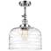 Franklin Restoration Bell 12" Chrome LED Semi-Flush w/ Swirl Shade