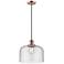 Franklin Restoration Bell 12" Copper Corded Mini Pendant w/ Seedy Shad