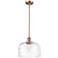 Franklin Restoration Bell 12" Copper Stemmed Mini Pendant w/ Deco Shad