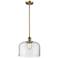 Franklin Restoration Bell 12" LED Mini Pendant - Brushed Brass - Clear