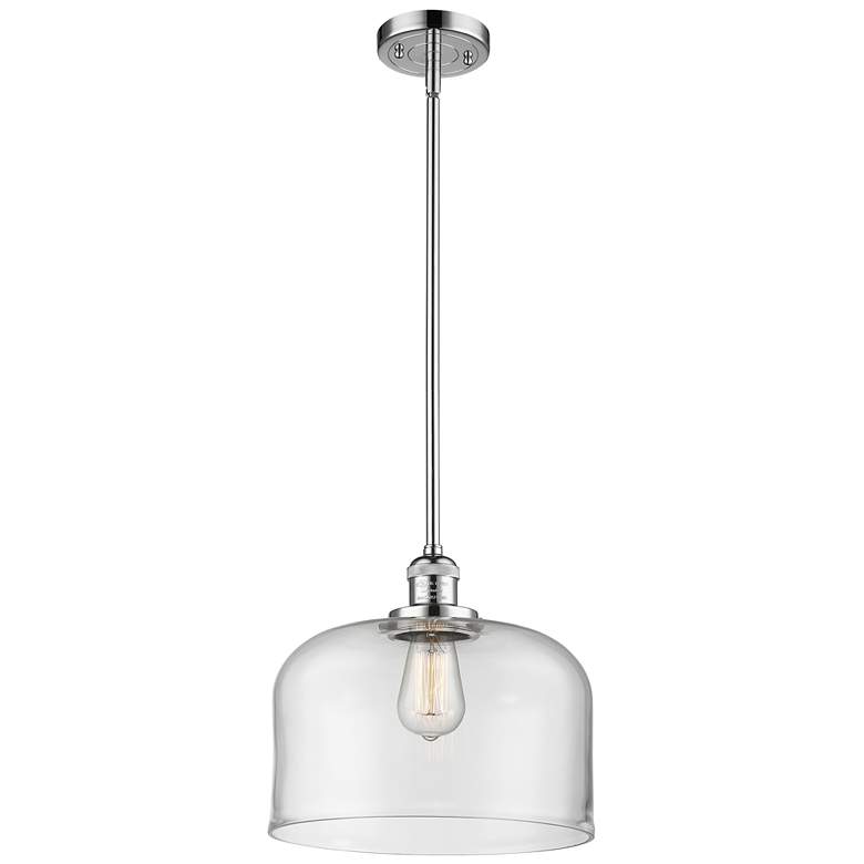 Image 1 Franklin Restoration Bell 12" LED Mini Pendant - Polished Chrome - Cle
