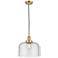 Franklin Restoration Bell 12" LED Mini Pendant - Satin Gold - Seedy Sh