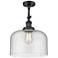 Franklin Restoration Bell 12" Matte Black Semi Flush Mount w/ Seedy Sh
