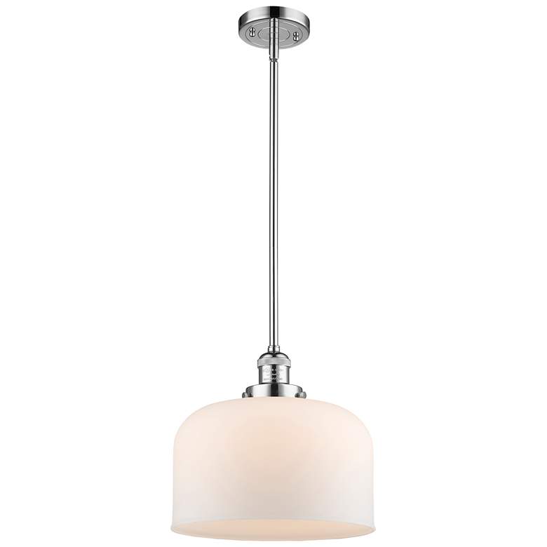 Image 1 Franklin Restoration Bell 12" Mini Pendant - Polished Chrome - Matte W