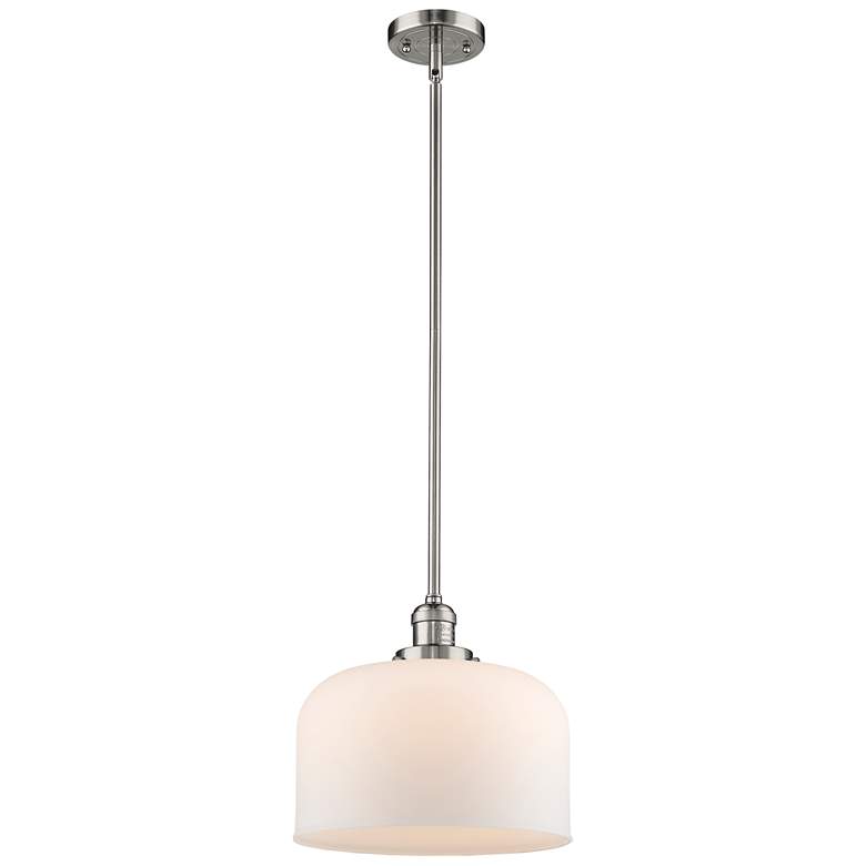 Image 1 Franklin Restoration Bell 12" Mini Pendant - Polished Nickel - Matte W
