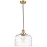 Franklin Restoration Bell 12" Satin Gold Corded Mini Pendant w/ Deco S