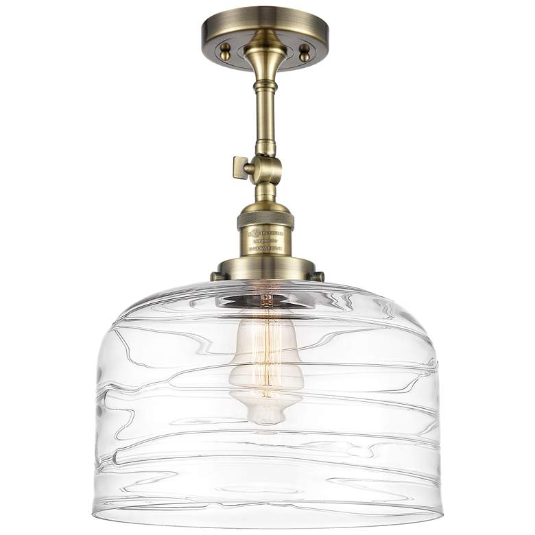 Image 1 Franklin Restoration Bell 12" Semi-Flush Mount - Brass - Clear Deco S