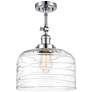 Franklin Restoration Bell  12" Semi-Flush Mount - Chrome - Clear Deco