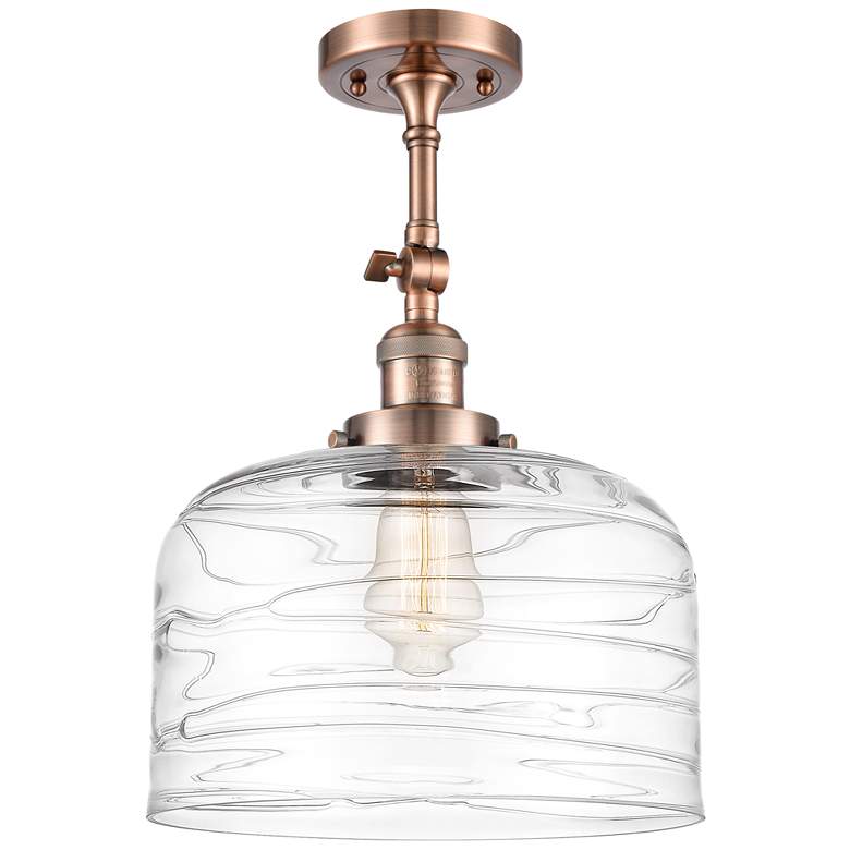 Image 1 Franklin Restoration Bell 12" Semi-Flush Mount - Copper - Clear Deco