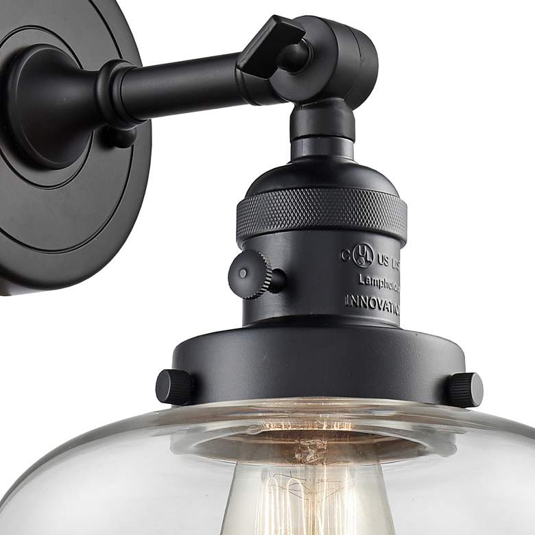 Image 2 Franklin Restoration Bell 12"H Black Sconce w/ Clear Glass more views