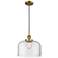 Franklin Restoration Bell 12" LED Mini Pendant - Brushed Brass - Clear