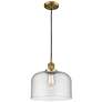 Franklin Restoration Bell 12" LED Mini Pendant - Brushed Brass - Seedy