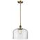 Franklin Restoration Bell 12" Mini Pendant - Brushed Brass - Clear